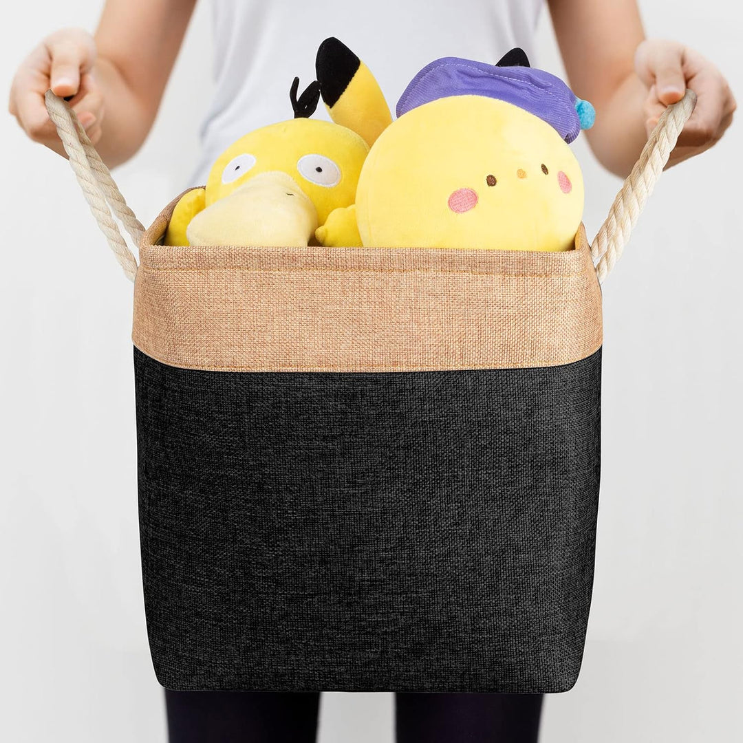 4 Stück grosse Aufbewahrungskörbe, faltbare Stoff-Aufbewahrungsboxen mit Griffen für Kleidung, Spiel