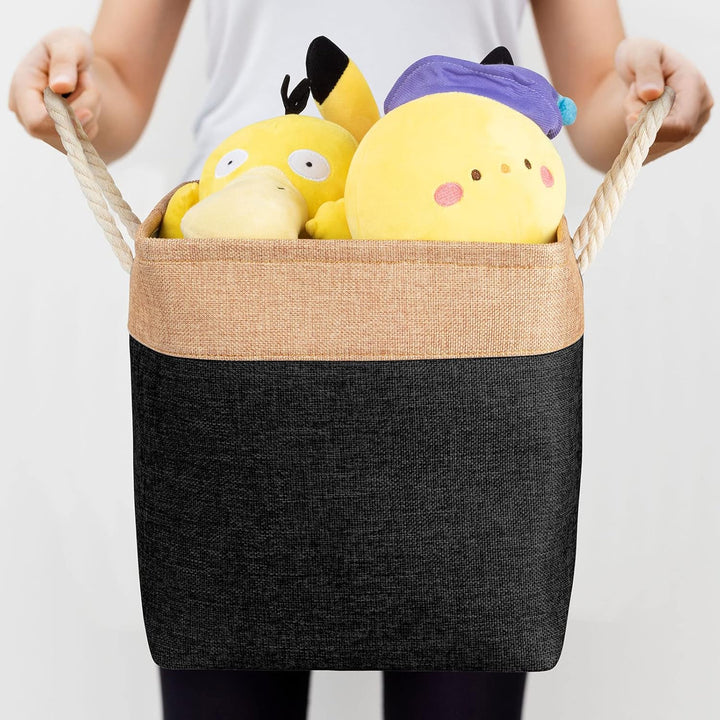 4 Stück grosse Aufbewahrungskörbe, faltbare Stoff-Aufbewahrungsboxen mit Griffen für Kleidung, Spiel
