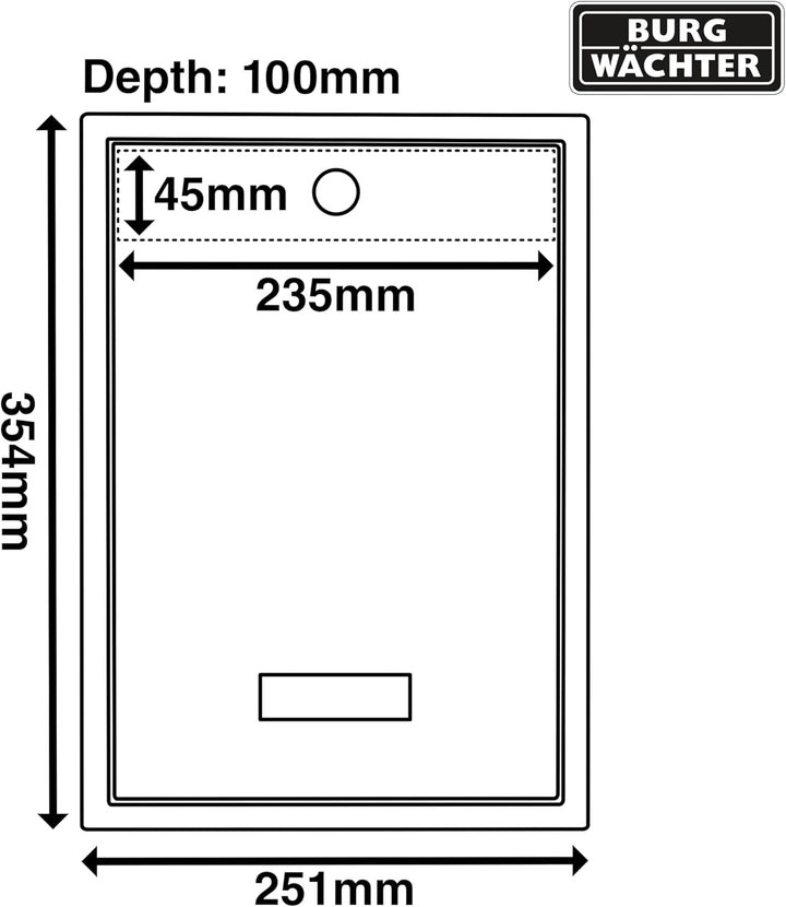 Sterling MB11BK MB11 Forth Briefkasten aus Stahl für hinten, weiss, 244 x 351 x 98mm 244 x 351 x 98m