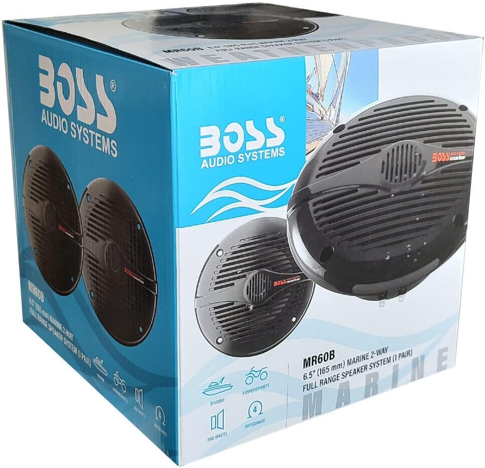 KIT Set FÜR BOSS Audio Systems MR60B 2 Marine-Lautsprecher 2-Wege, 6,5" 16,5 cm 165 mm, 100 Watt RMS