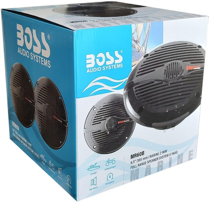 KIT Set FÜR BOSS Audio Systems MR60B 2 Marine-Lautsprecher 2-Wege, 6,5" 16,5 cm 165 mm, 100 Watt RMS