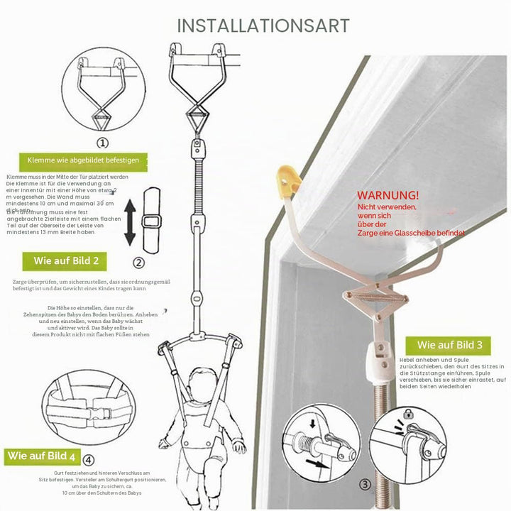 Baby Tür Schaukel Springen Übung Türhopser Türrahmen Jumper für Baby 6-24 Monate Grau