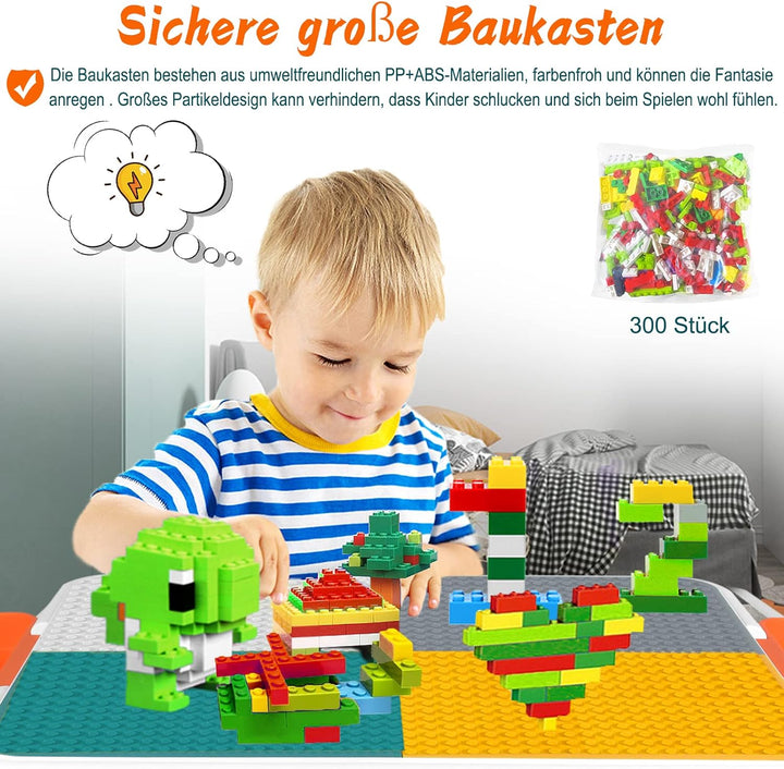 AufuN 5 in 1 Kindertisch Aktivitätstisch Höhenverstellbarer mit Stühle Set Spieltisch, Grosse Multif