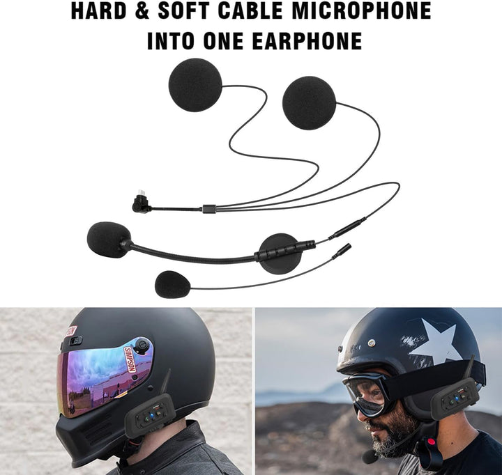 QSPORTPEAK V6 Plus Motorrad Intercom Bluetooth Headsets, 1200M bis zu 6 Reiters Motorradhelm Interph