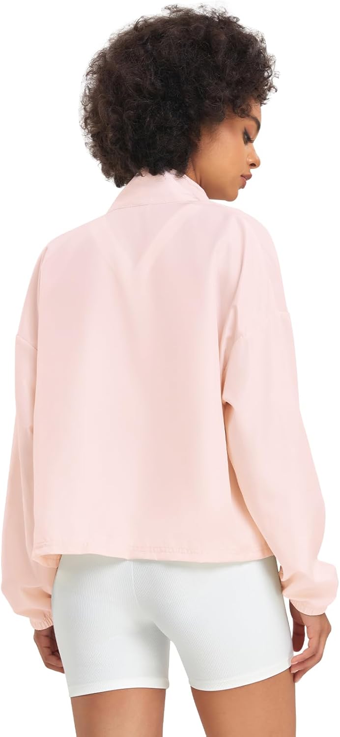VUTRU Frauen UPF Sonnenschutzjacke Leichtes Workout Laufstreckenjacke Loose Fit Yoga Sportbekleidung