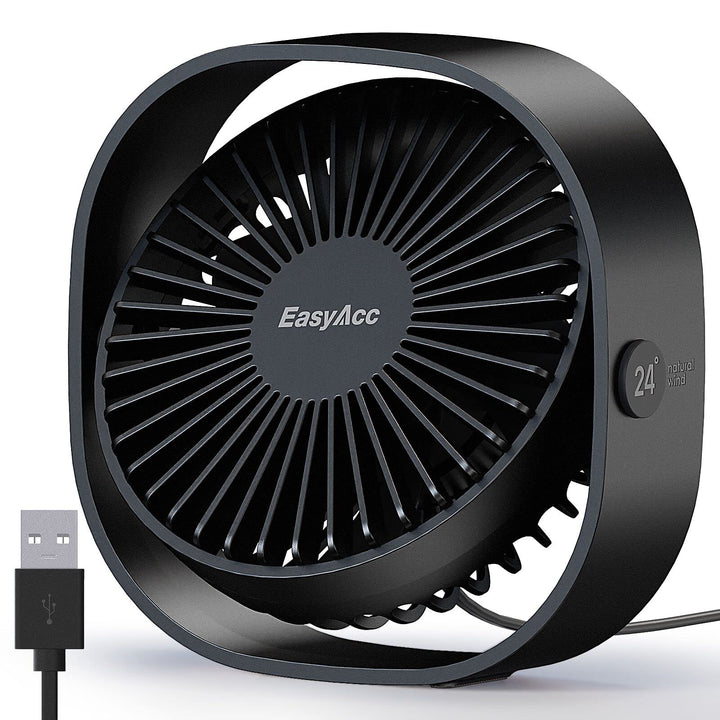 EasyAcc USB Ventilator, Mini Ventilator USB Tischventilator leise Klein 2 Jahre Garantie Starker Exq