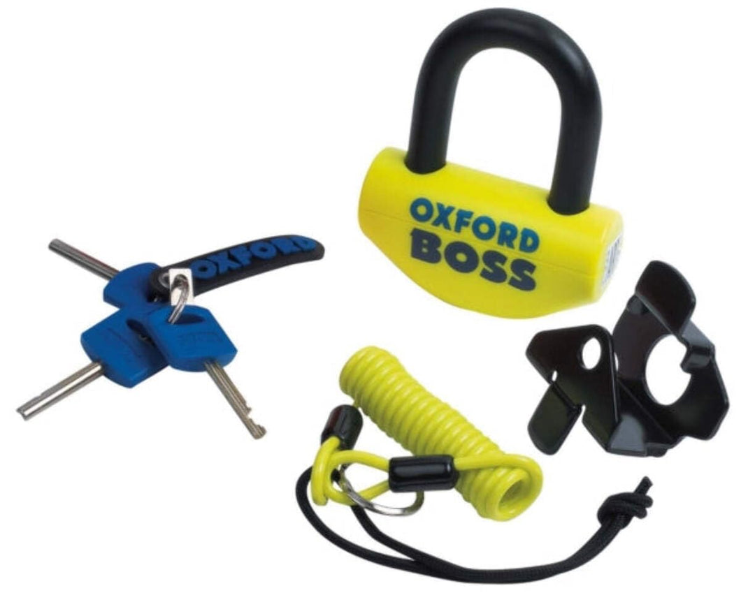 Oxford OF39 Boss – Motorrad-Scheibenschloss Flo Yellow – Sold Secure Gold Bewertung, Klar, 10 mm, Kl