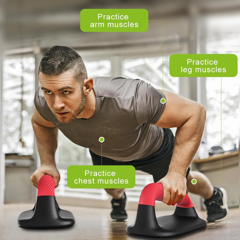 Kipika Liegestützgriffe, Push-up handles, Push-up bars aus Weichem Kunststoff, Anti-Rutsch-Polster a