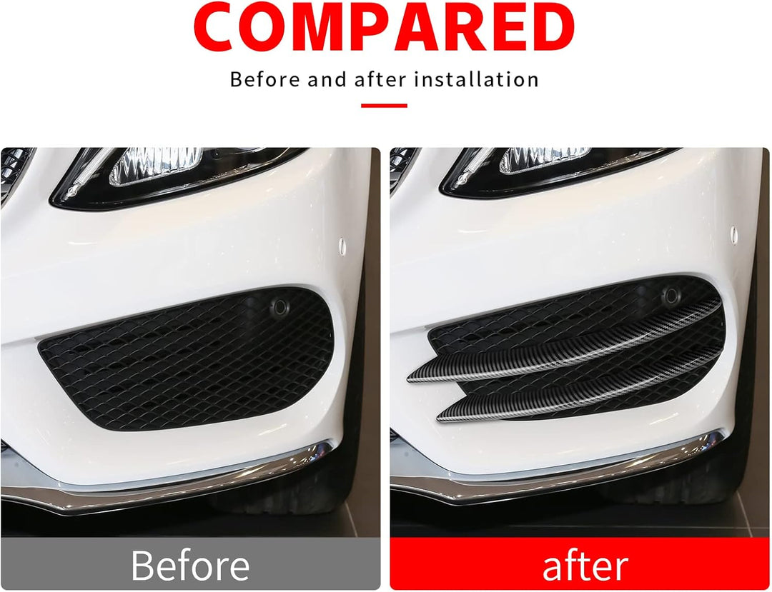 KUNGKIC Frontstossstange Kühlergrille Lip Splitter Spoiler Compatible with Mercedes Benz C Klasse W2