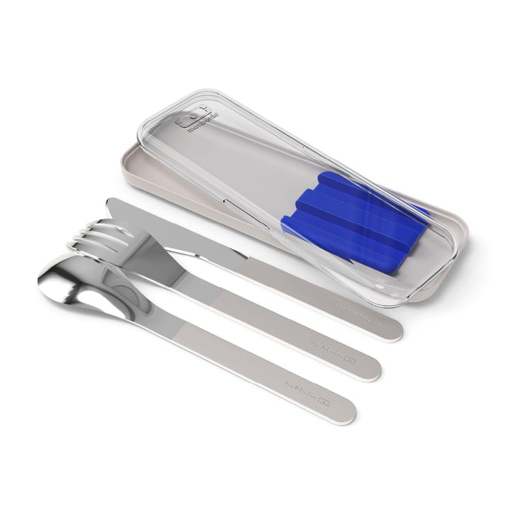 MONBENTO - Besteck für unterwegs MB Slim Box – Blau – Besteckset Lunch Box mit Etui für Bentos MB Or