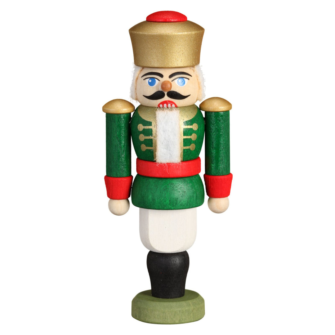 Seiffener Volkskunst Nussknacker König 9 cm Baumbehang Christbaumschmuck (grün), Grün