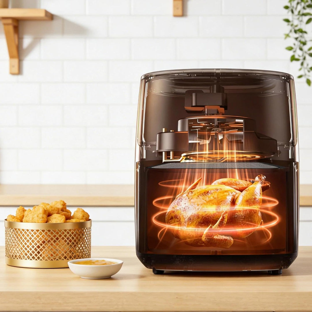 2 Stück Spritzschutz Airfryer Heissluftfritteuse, Edelstahl Airfryer Zubehör, für Cosori CP158 5.5L,