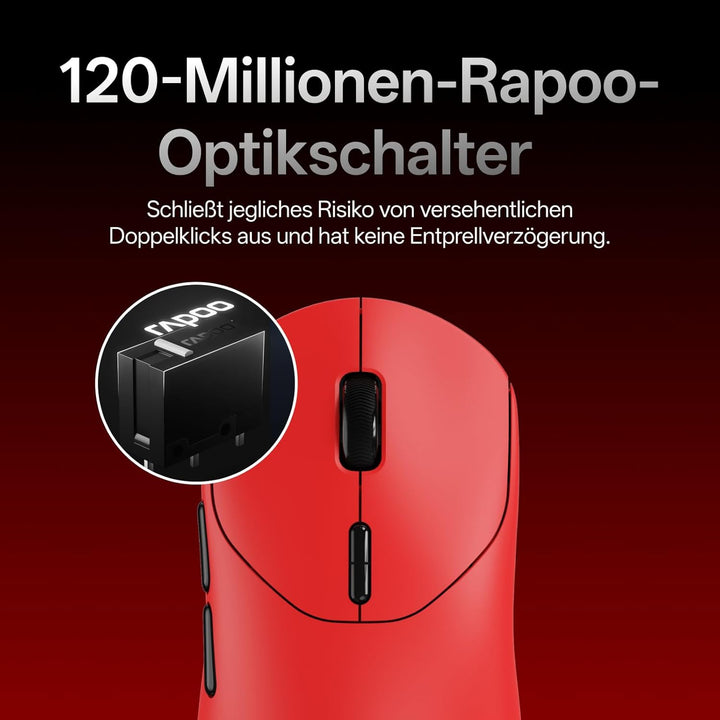 Rapoo VT2 MAX Kabellose Gaming-Maus, 30K DPI Sensor, echte 8000Hz Abfragerate, 53g Ultraleicht, 750