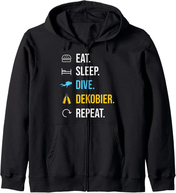 Eat Sleep Dive Dekobier Repeat - Tauchen Tiefseetaucher Kapuzenjacke