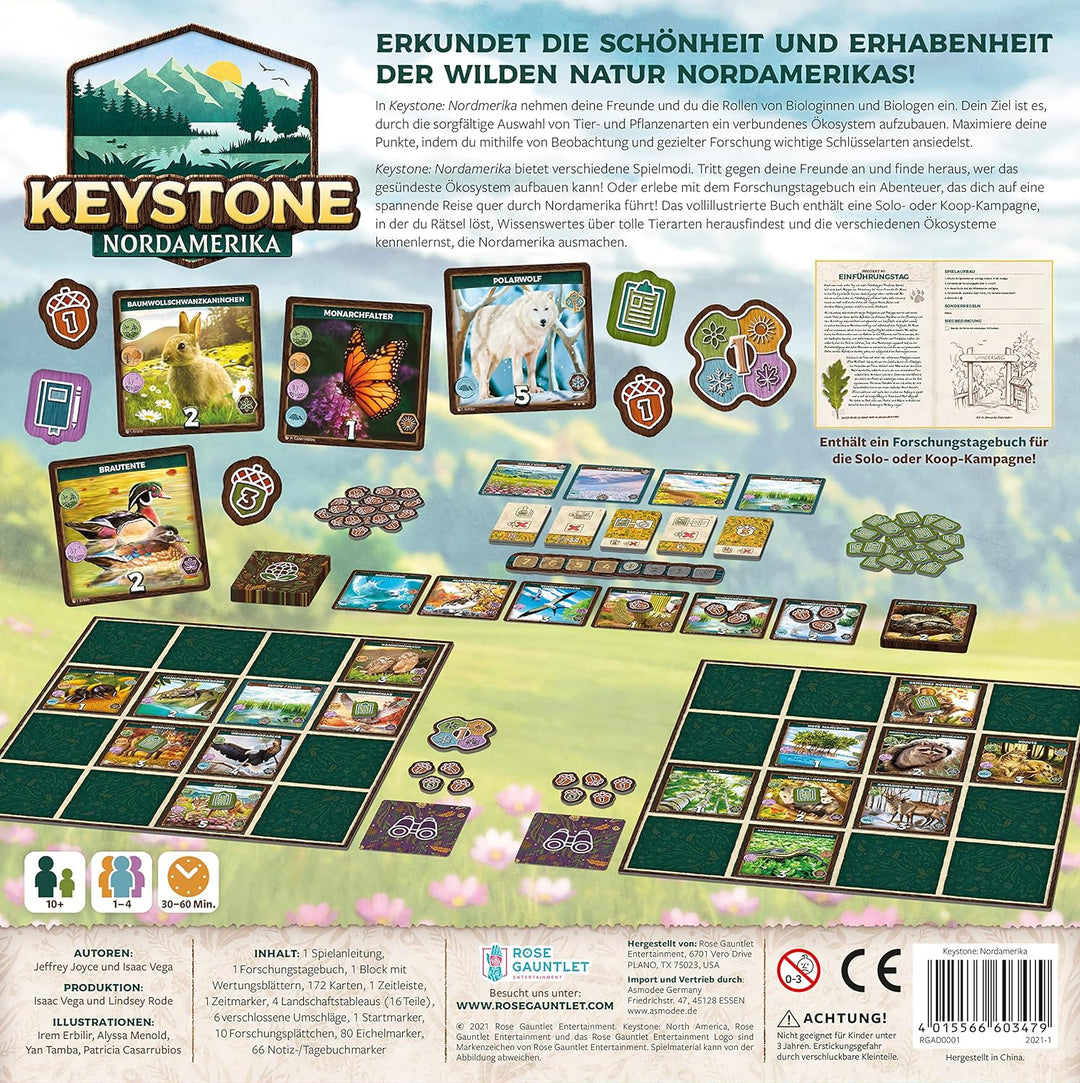 Rose Gauntlet | Keystone: Nordamerika | Familienspiel | Legespiel | 1-4 Spieler | Ab 10+ Jahren | 30