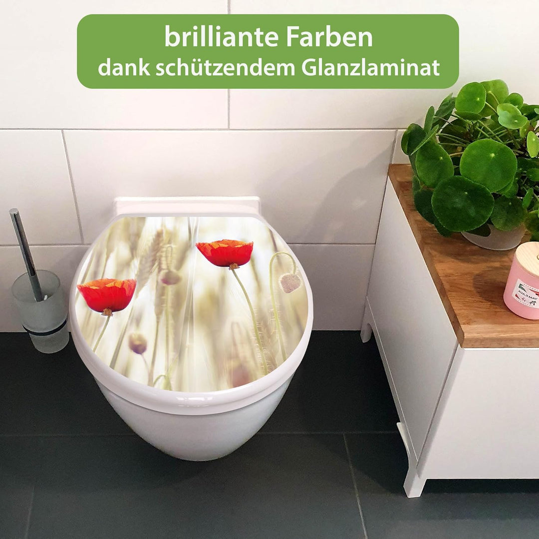 banjado Toilettendeckel mit Absenkautomatik 44,5x37cm - Soft Close Toilettensitz - WC Sitz mit Absen
