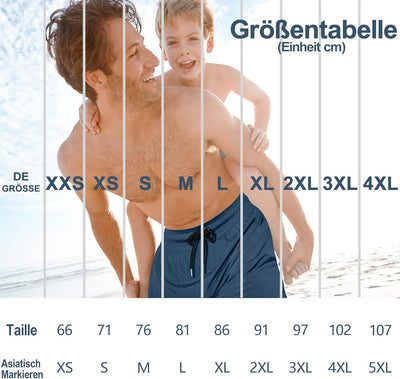 ineepor Badehose Herren mit Kompression Badehose mit innenhose Board Shorts 2 in 1 Reissverschlussta