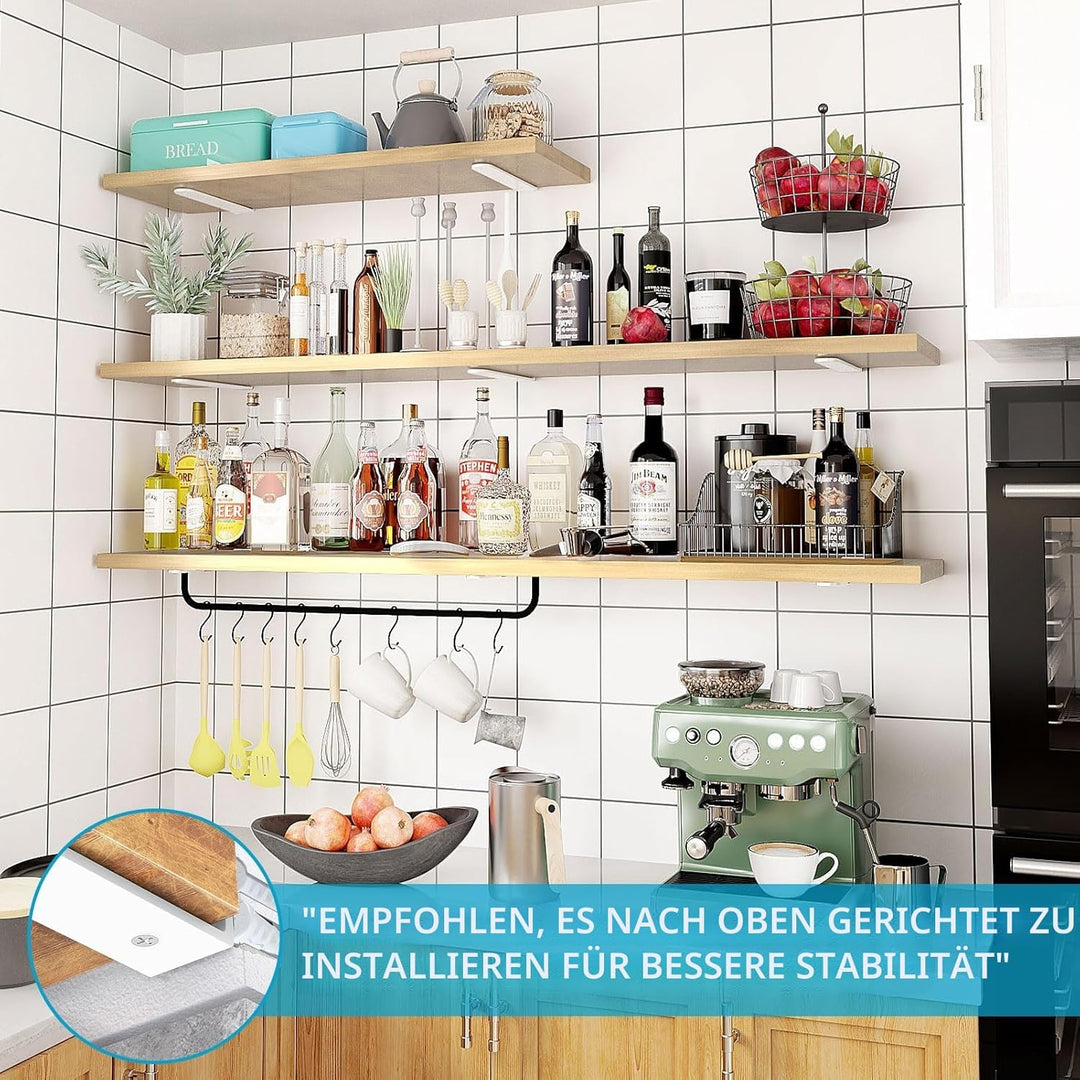 WELDUN 6 Stücke Regalhalterung Regalträger 10 cm, Schwerlast Regalwinkel für die Wandmontage, Tragkr