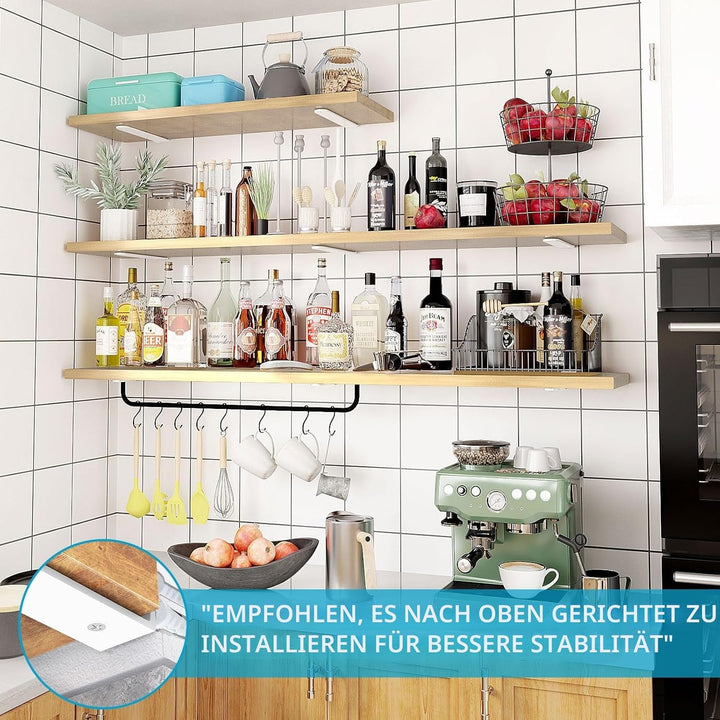 WELDUN 6 Stücke Regalhalterung Regalträger 10 cm, Schwerlast Regalwinkel für die Wandmontage, Tragkr