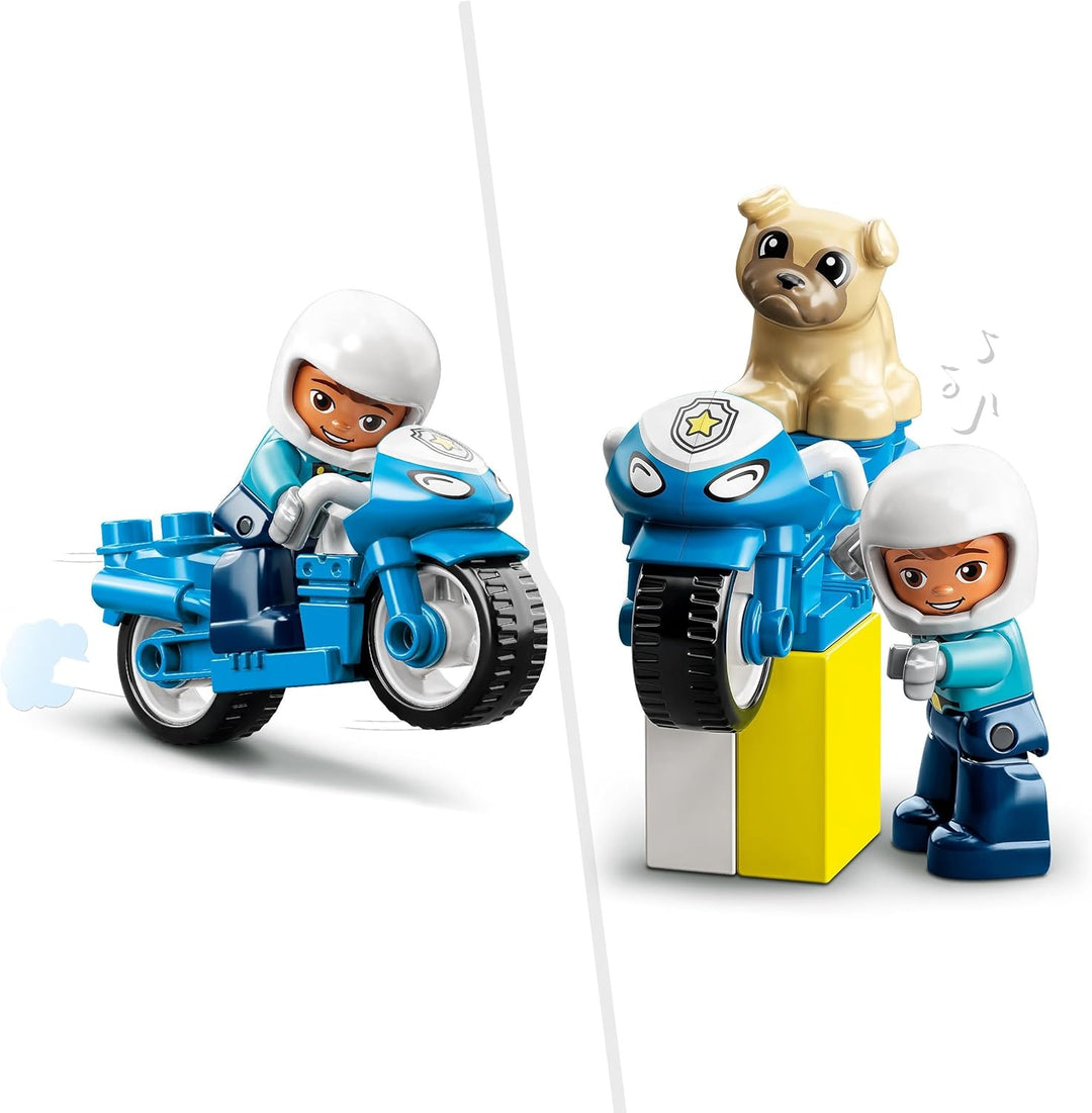 LEGO 10967 DUPLO Polizeimotorrad, Polizei-Spielzeug für Kleinkinder ab 2 Jahre, ideales Motorikspiel