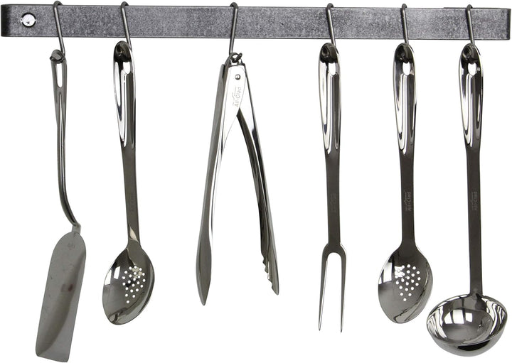 Enclume Premier 24-Inch Utensil Bar Wall Pot Rack, Hammered Steel, Hammered Steel