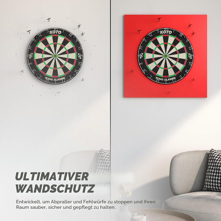 KOTO - 4pcs. Dart Surround, langlebige Dart wandschutz, verhindert Schäden, Eva 4PCS Quadrat Rot, 4P