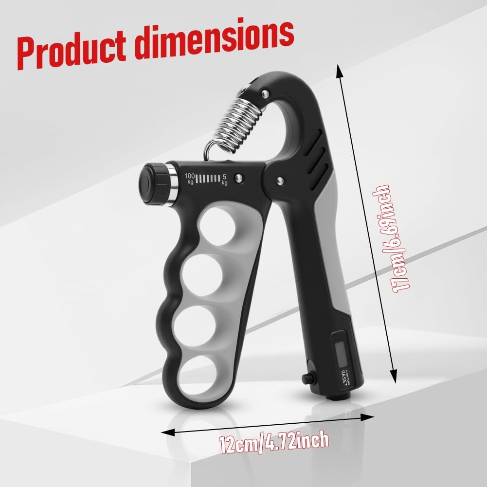 2 Stück Griffkraft Trainer, 5-100kg Handgriff Trainer, Verstellbare Unterarm Trainingsgerät, Finger