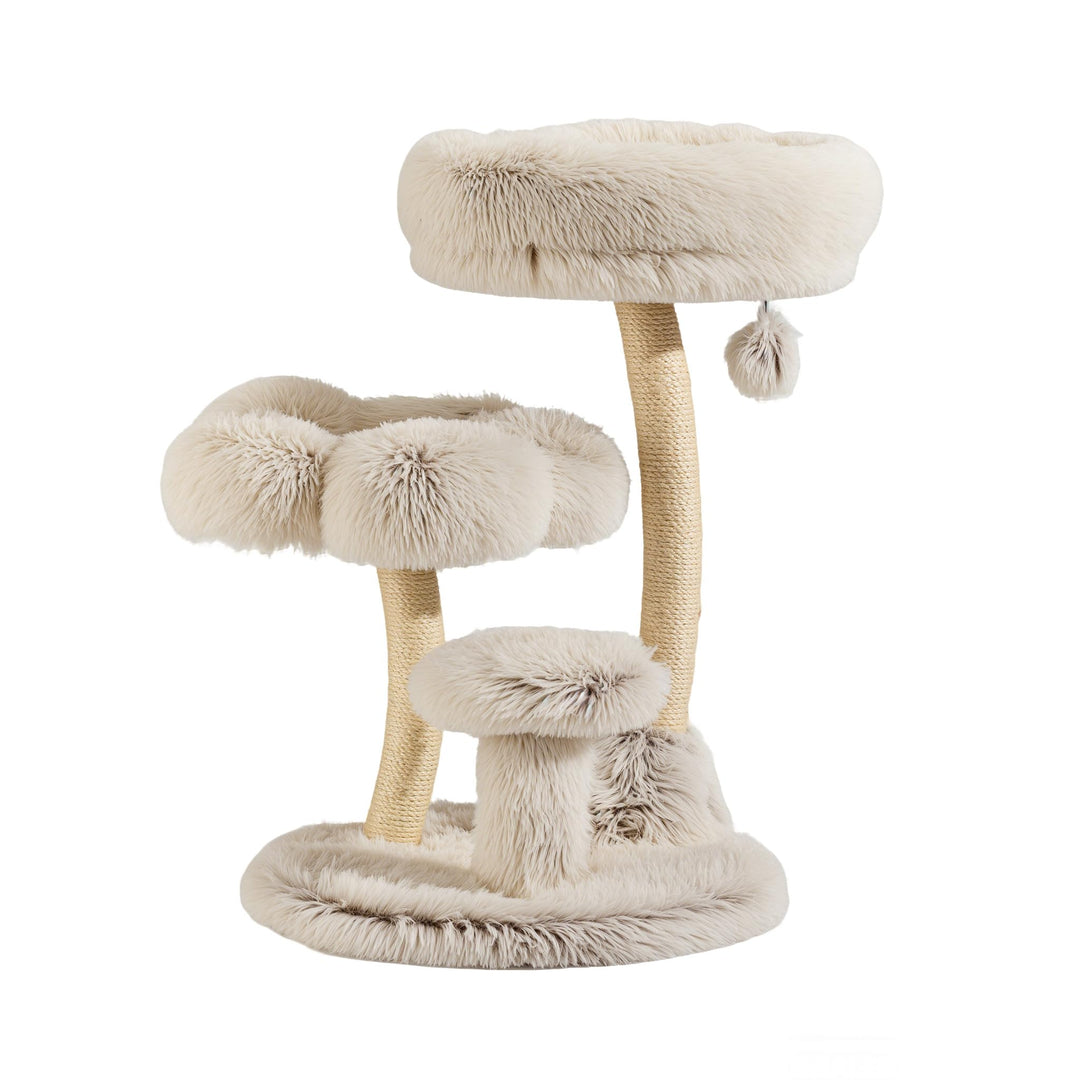 Fudajo Designer Kratzbaum 49 x 49 x 74 cm, Katzenkratzbaum mit Plüsch und Sisal, Kletterbaum für Kat