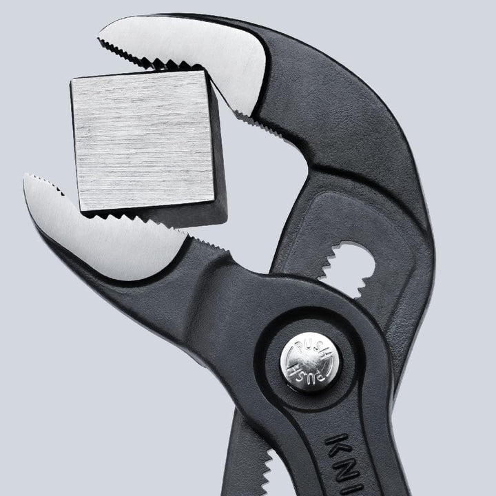 KNIPEX Cobra, Wasserpumpenzange | Rohrzange, Chrom-Vanadium, atramentiert, 180 mm, 87 01 180, 180 mm
