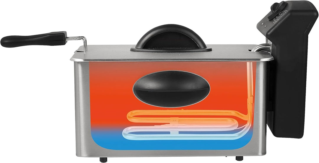 Princess Fritteuse – 2000 Watt, 4 Liter Fassungsvermögen, 800 g Füllmenge, 4 Personen, Thermostat, K