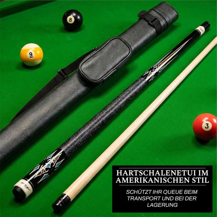Riley Centurion American Poolqueue mit Leinenummanteltem Griff, 147 cm, 13 mm Spitzen-Gelenkschutz X