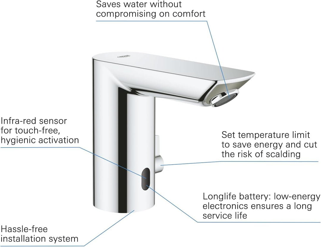 GROHE Bau Cosmopolitan E - Infrarot-Elektronik für den Waschtisch (wassersparend, variabel einstellb