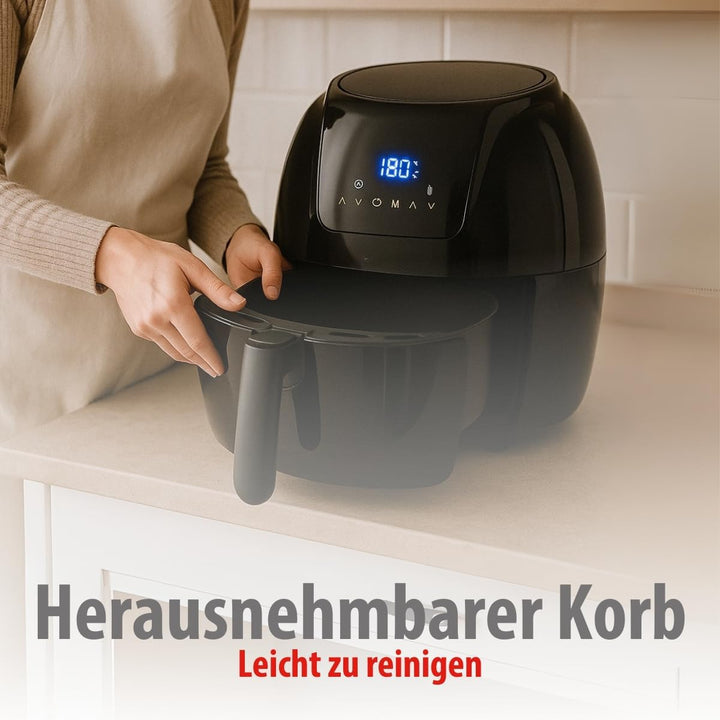 alpina Heissluftfritteuse - 5 Liter - 230V - Airfryer - Digitaler Touchscreen - Huhn, Gemüse, Brot,