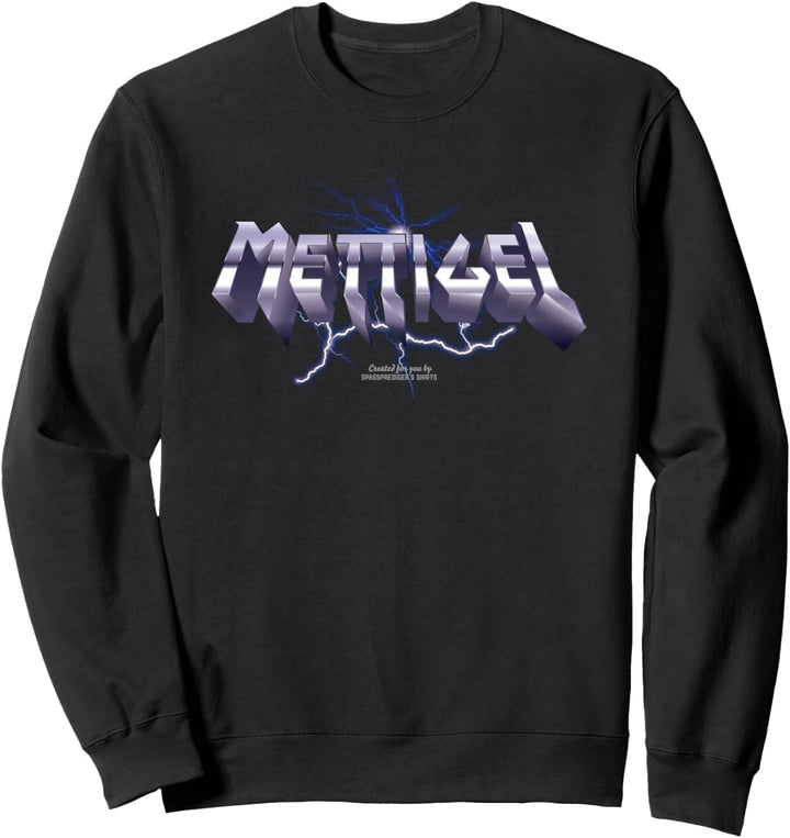 Mettigel Geek Motiv Heavy Metal Schriftzug Original Mettigel Sweatshirt