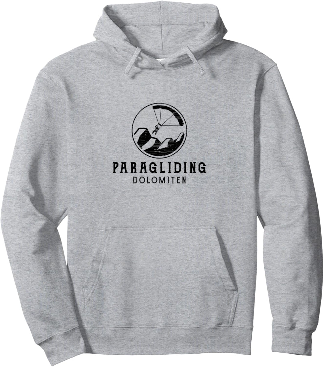 Paragliding Dolomiten Vintage Logo Gleitschirmfliegen Pullover Hoodie