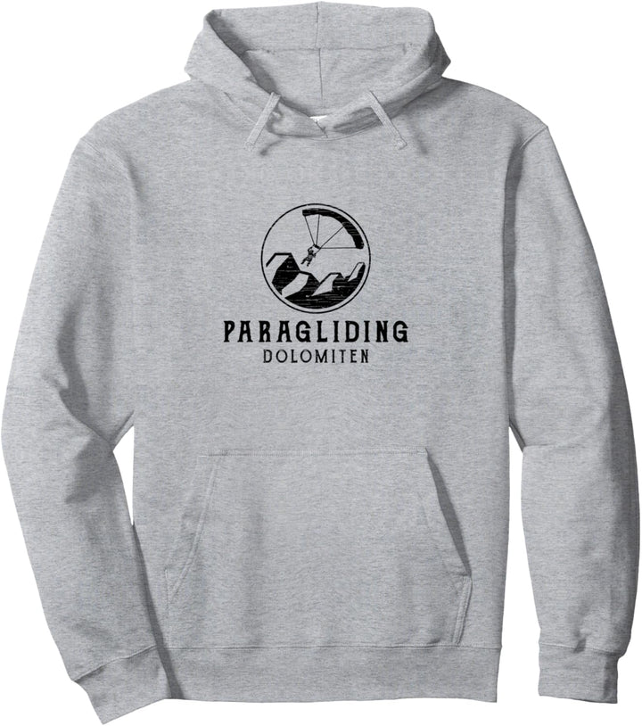 Paragliding Dolomiten Vintage Logo Gleitschirmfliegen Pullover Hoodie