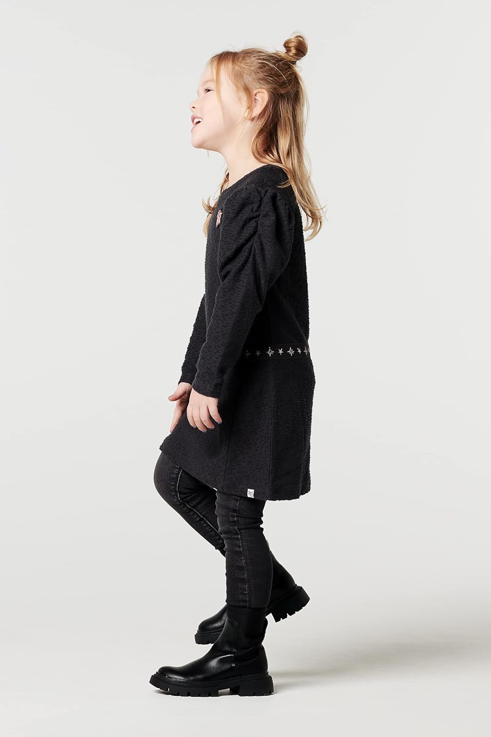 Noppies Mädchen Girls Dress Long Sleeve Keswick Kinderkleid 92 Phantom, 92 Phantom