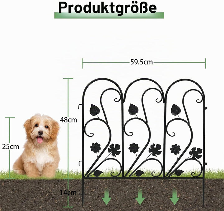 unho 5 Stück Beetzaun Metall Set, Teichzaun Gartenzaun Set Metallzaun Zaun für den Garten, Gitterzau