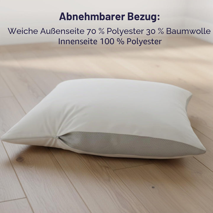 Dodo Topmemory Kissen aus Memory-Foam, 60 x 60 cm, Weiss