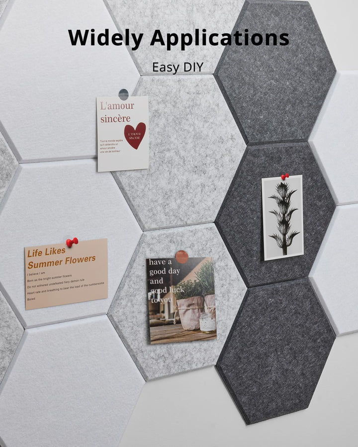 Hexagon Akustikplatten, Schalldämmung Wand, 12 Stück, Hohe Dichte Akustikpaneele für Decken-/Tür-/Wa