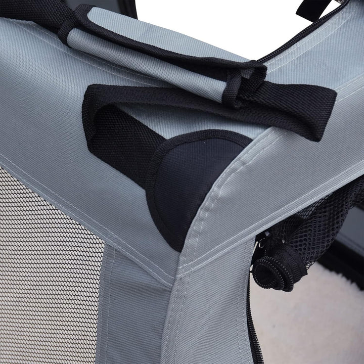 Fudajo Faltbare Transportbox für Haustiere, Grösse L (70x52x50 cm), mit Tragegriff und Liegedecke L