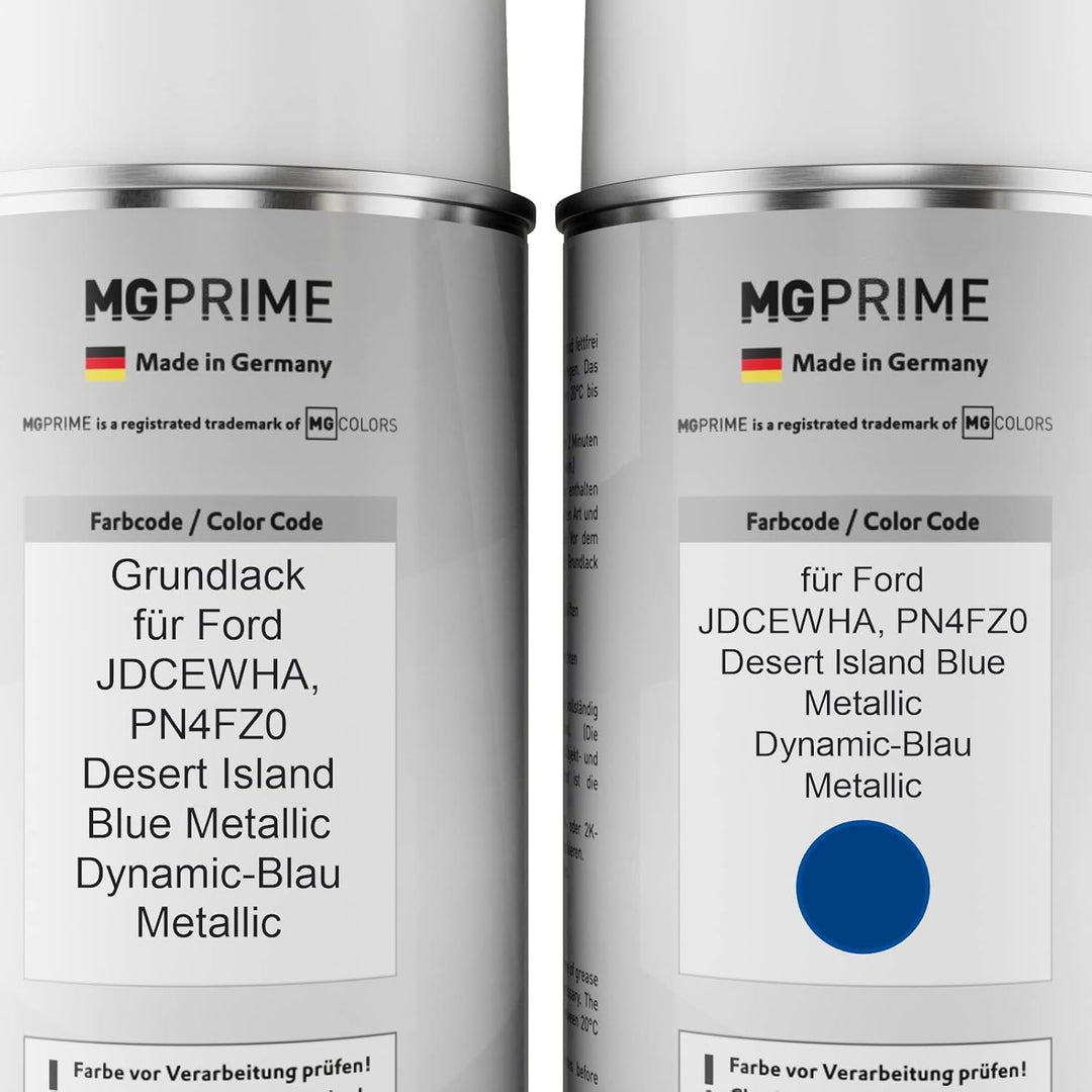 MG PRIME Autolack Sprühdosen Set für Ford JDCEWHA / PN4FZ0 Desert Island Blue Metallic/Dynamic-Blau