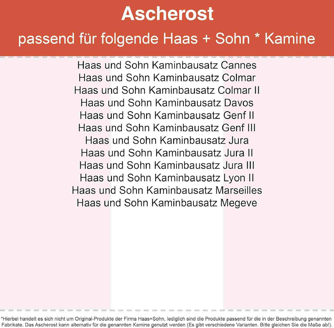Kaminrost - Passend für Haas+Sohn Kaminöfen inkl. Modellübersicht - Ascherost Kamin aus massivem Sta