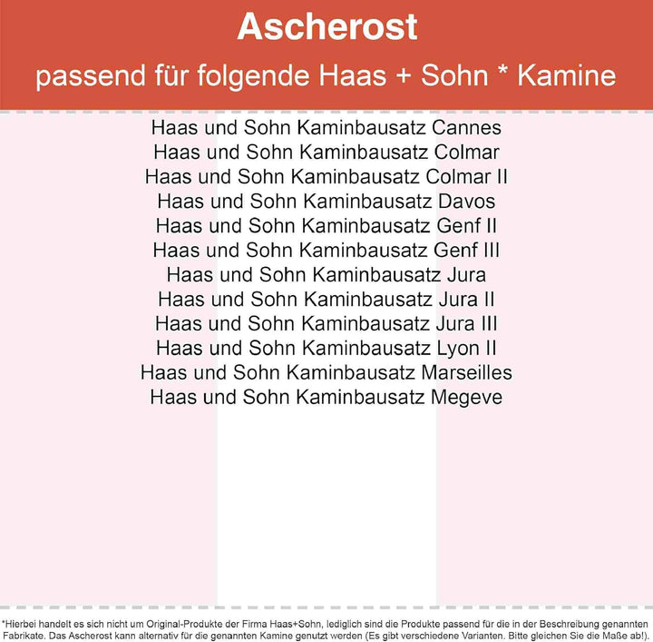 Kaminrost - Passend für Haas+Sohn Kaminöfen inkl. Modellübersicht - Ascherost Kamin aus massivem Sta