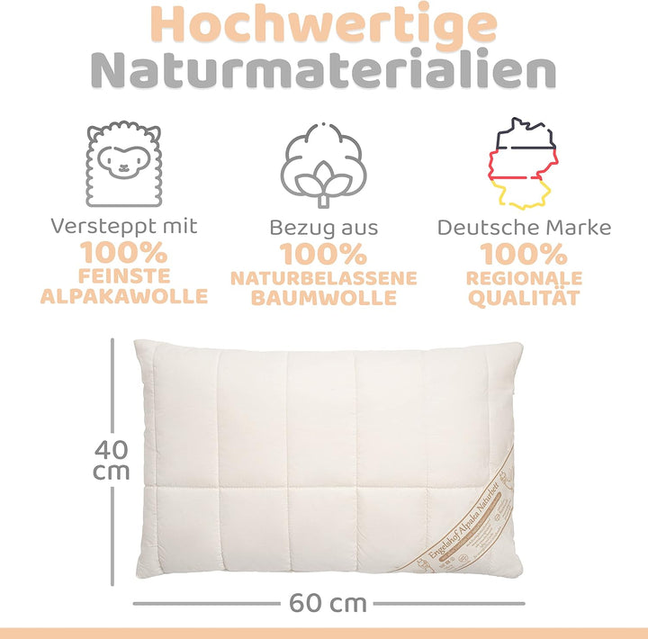 Engelshof Alpakakissen Farisa schmal 40x60 cm Alpakavlies 40x60 Cm Füllung: Alpakavlies (weich), 40x