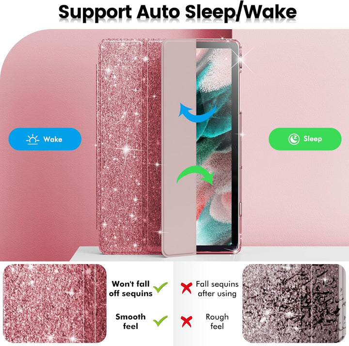 INFILAND Hülle für Samsung Galaxy Tab A11+/A9+11 Zoll (2023/2025),Glitzernde Schutzhülle mit funkeln