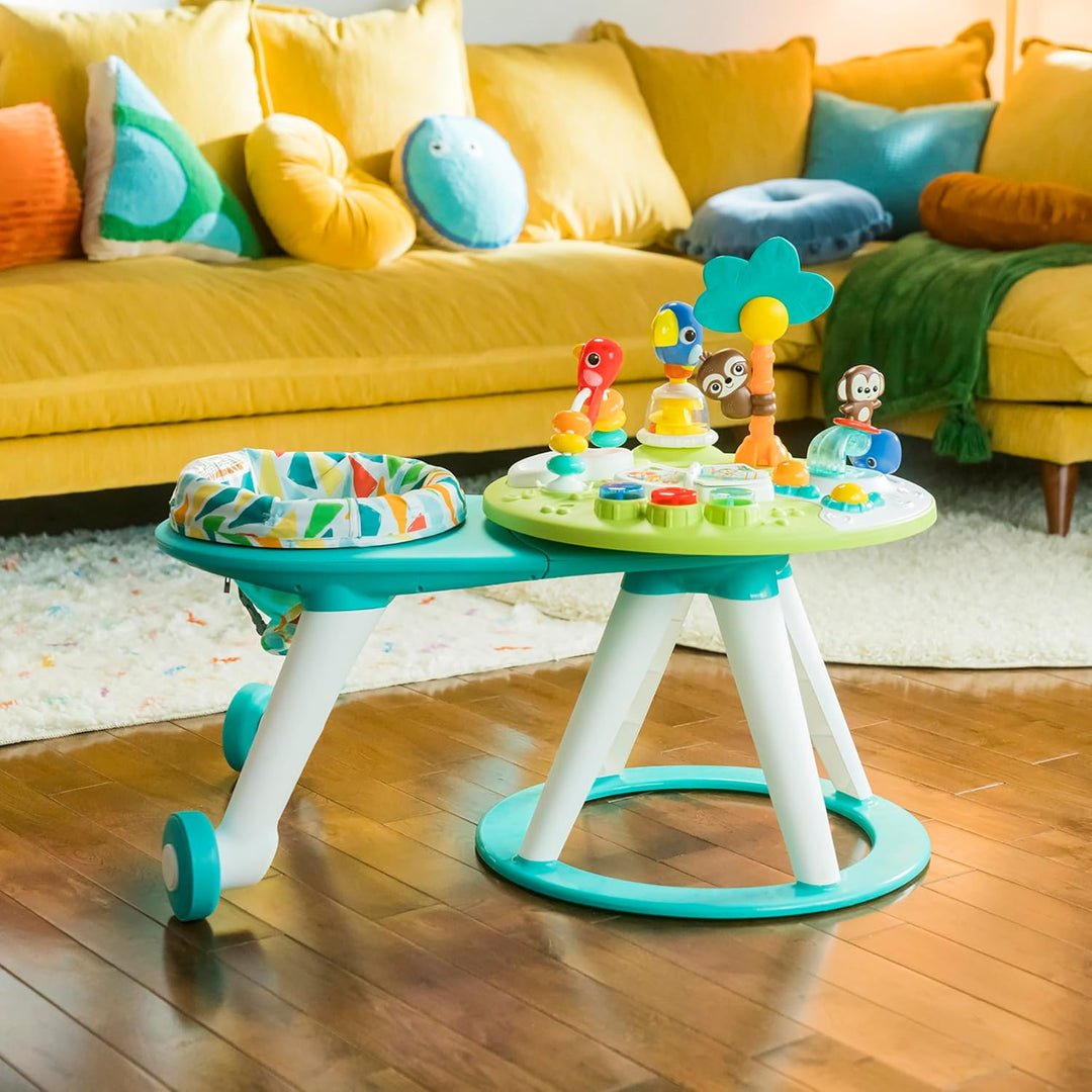 Bright Starts, Around We Go Tropic Cool 2-in-1 Spielstation & Lauflernwagen, Spieletisch mit Lichter