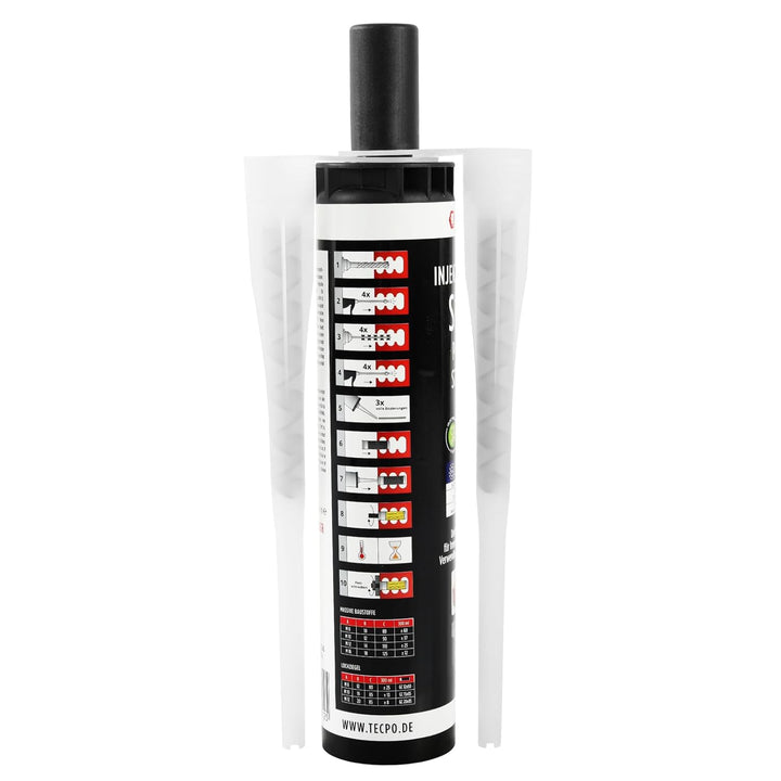 TECPO 4x Injektionsmörtel SF 300 ml inkl. Statikmischer Vebundsmörtel Ankerkleber Innen & Aussen Mör
