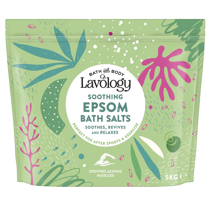 Lavology – Epsom Bade salz – Alle natürlichen Inhaltsstoffe – Beruhigend, entspannend, 5 kg