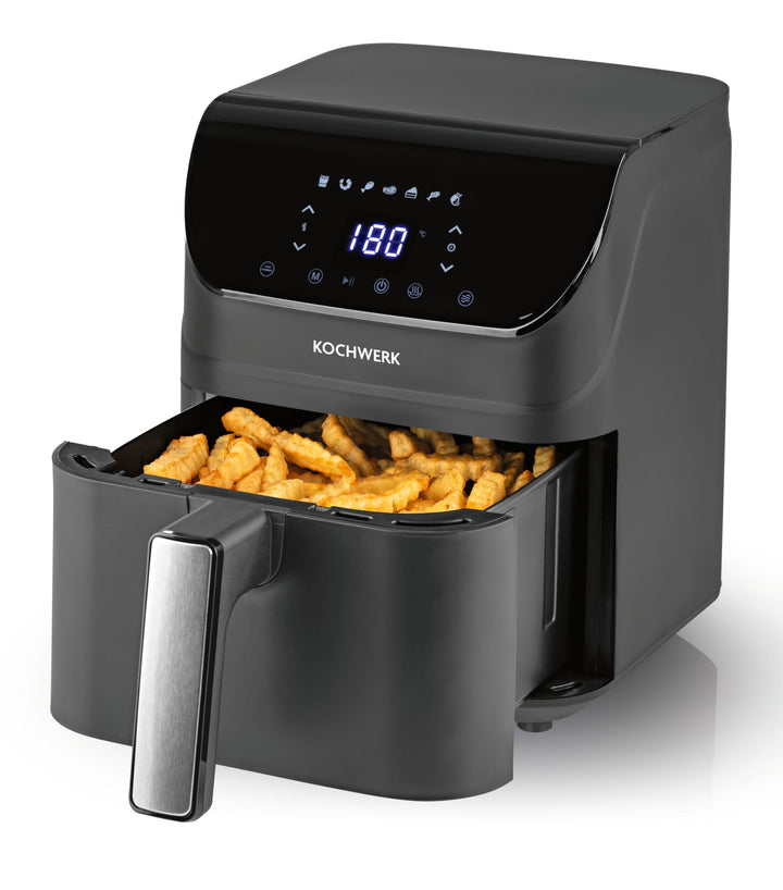 Rachs KOCHWERK Digitale Heissluftfritteuse 4L | Airfryer mit Touchscreen für fettarmes Garen, Grille
